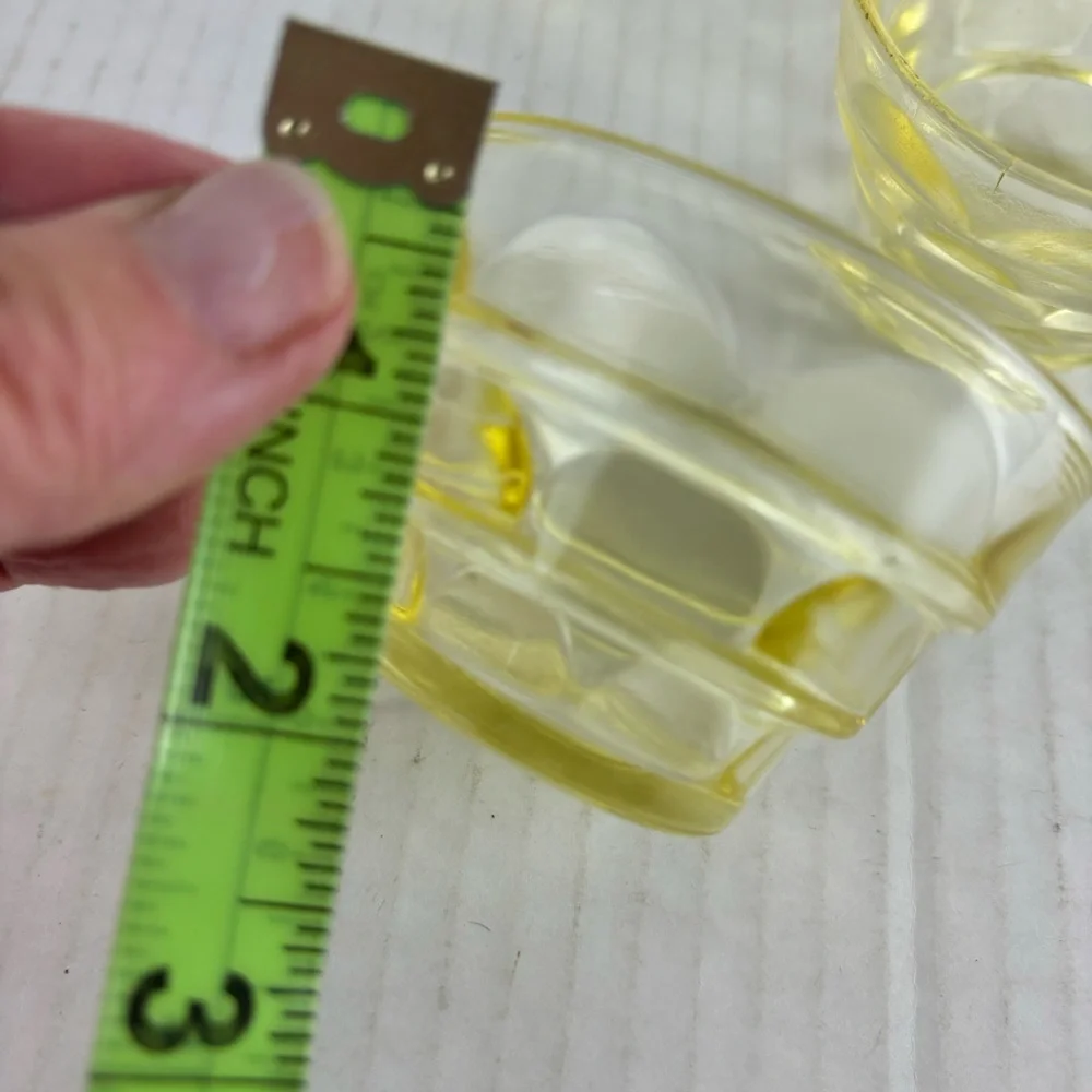 Set of Four Vintage Small Yellow Glass Bowls